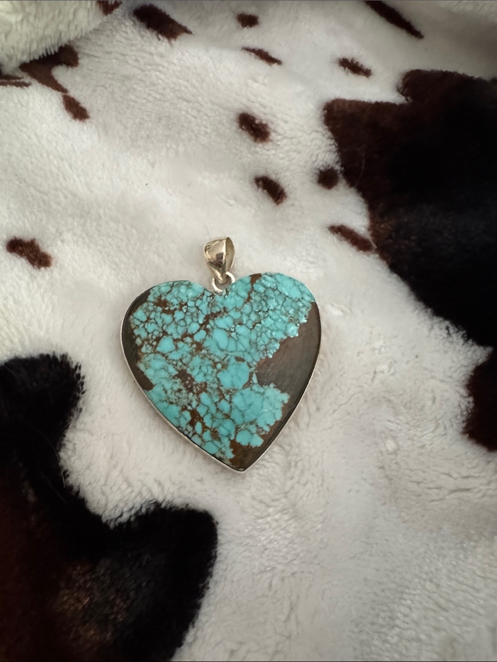Heart mine #8 Turquoise Pendant Necklace - Blue Turquoise 925 silver
